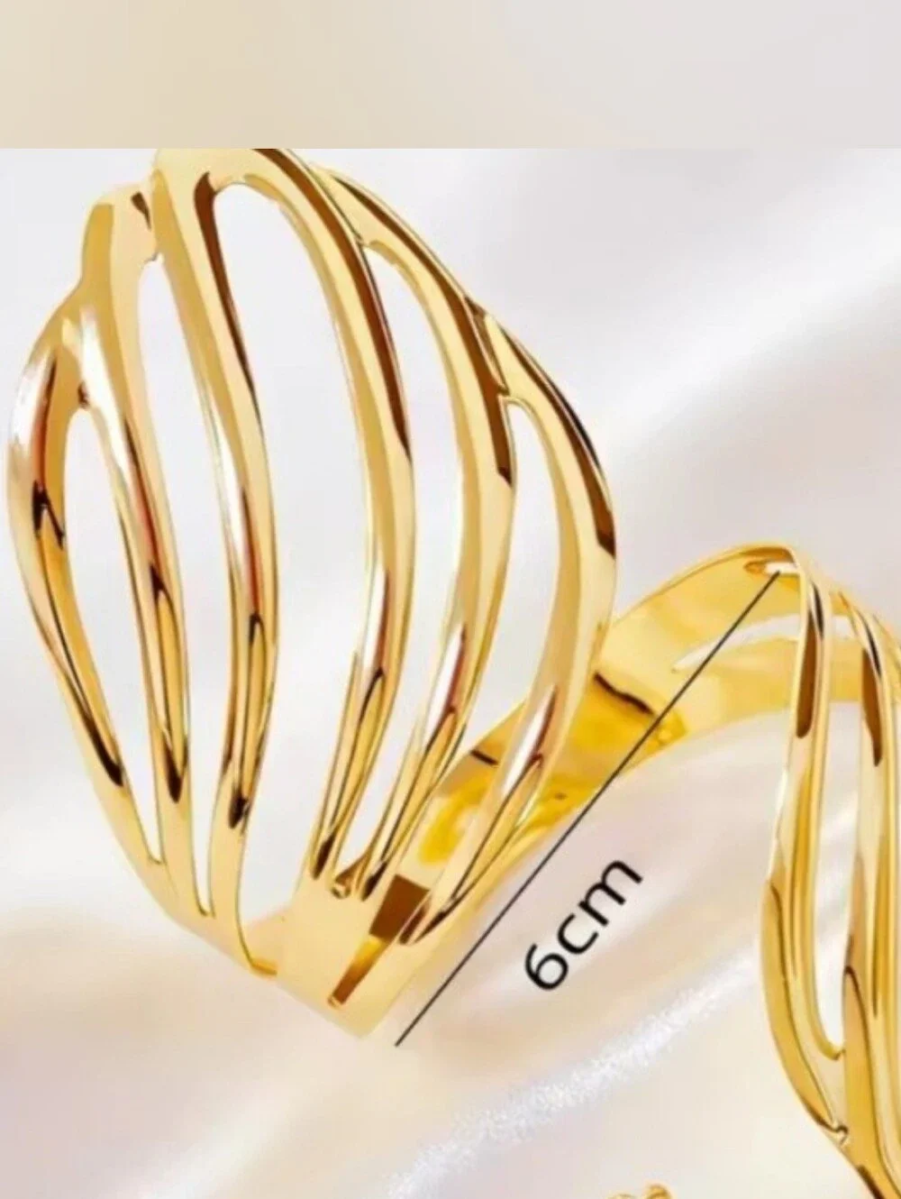 Gold Openwork Sculptural Cuff Bracelet